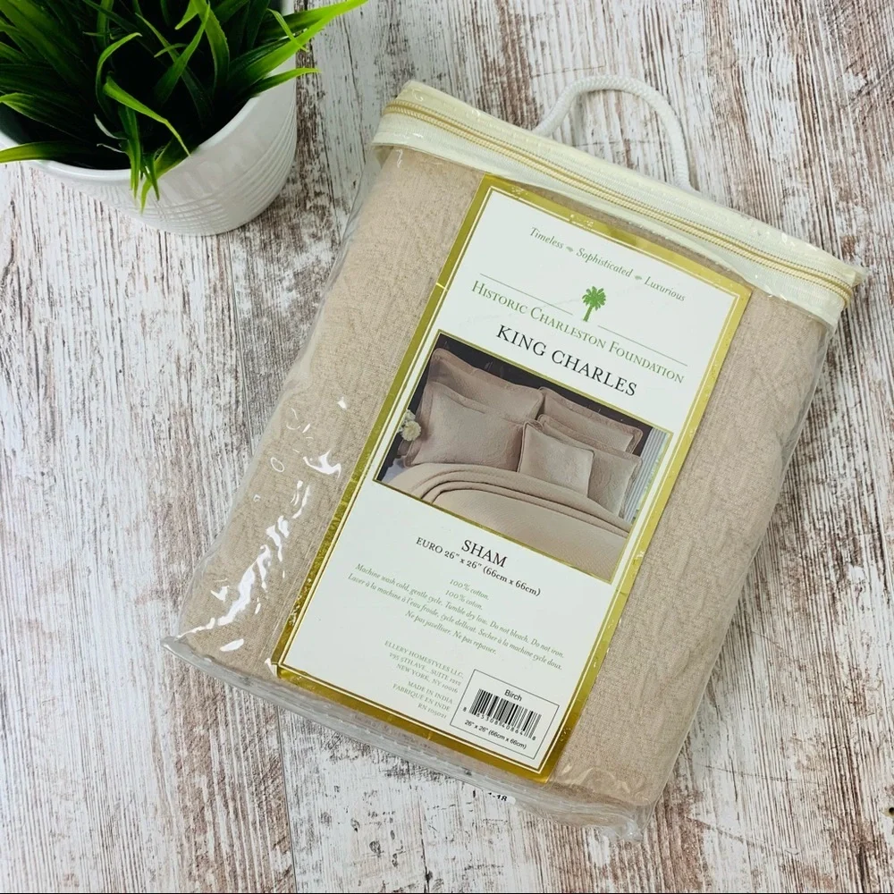 King Charles Matelasse Birch Beige Euro Sham 26